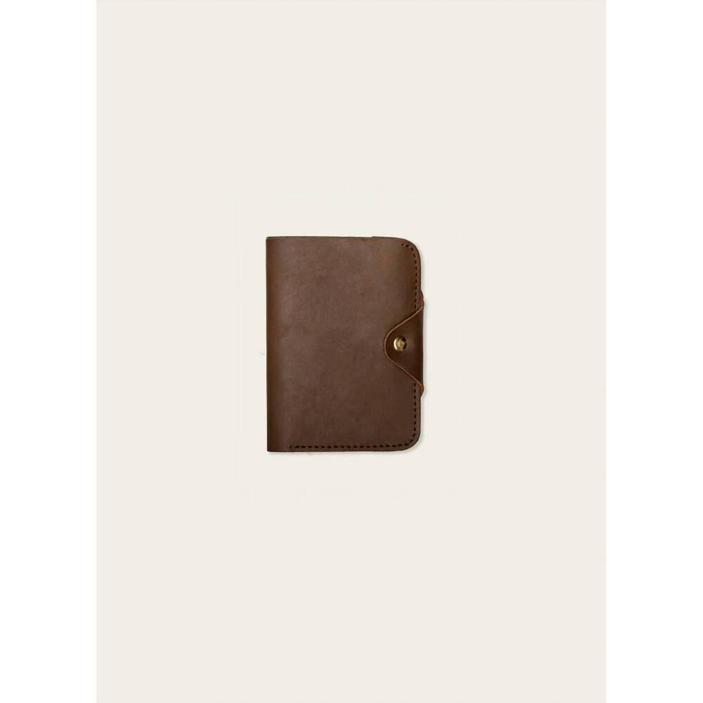 NEW WP STANDARD unisex leather snap passport travel wallet in chocolate